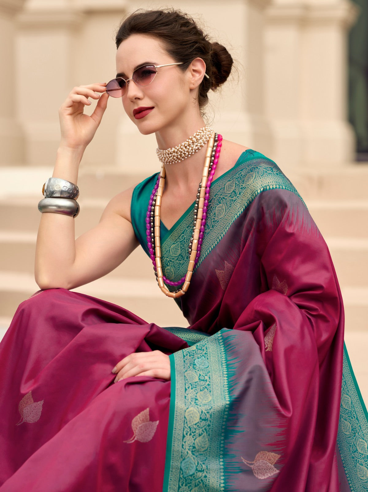 Fandango Purple Celebration Saree - TrendOye