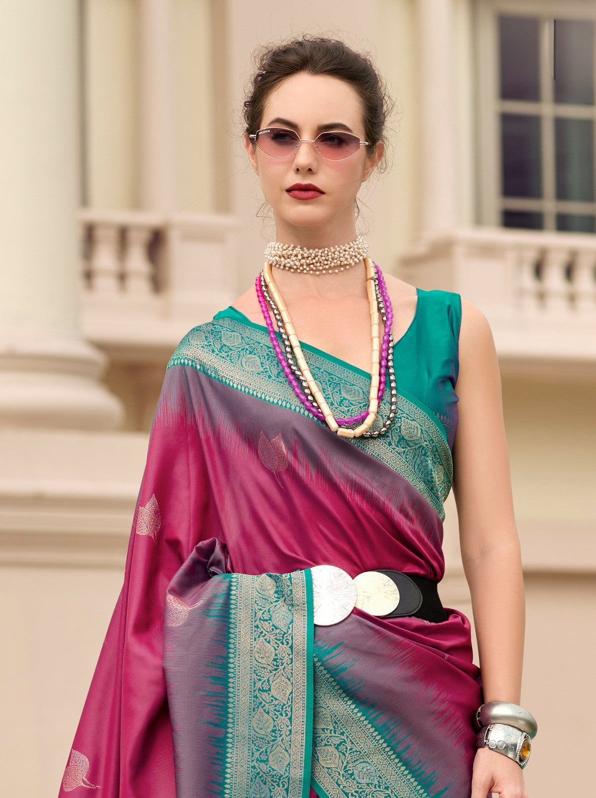 Fandango Purple Celebration Saree - TrendOye