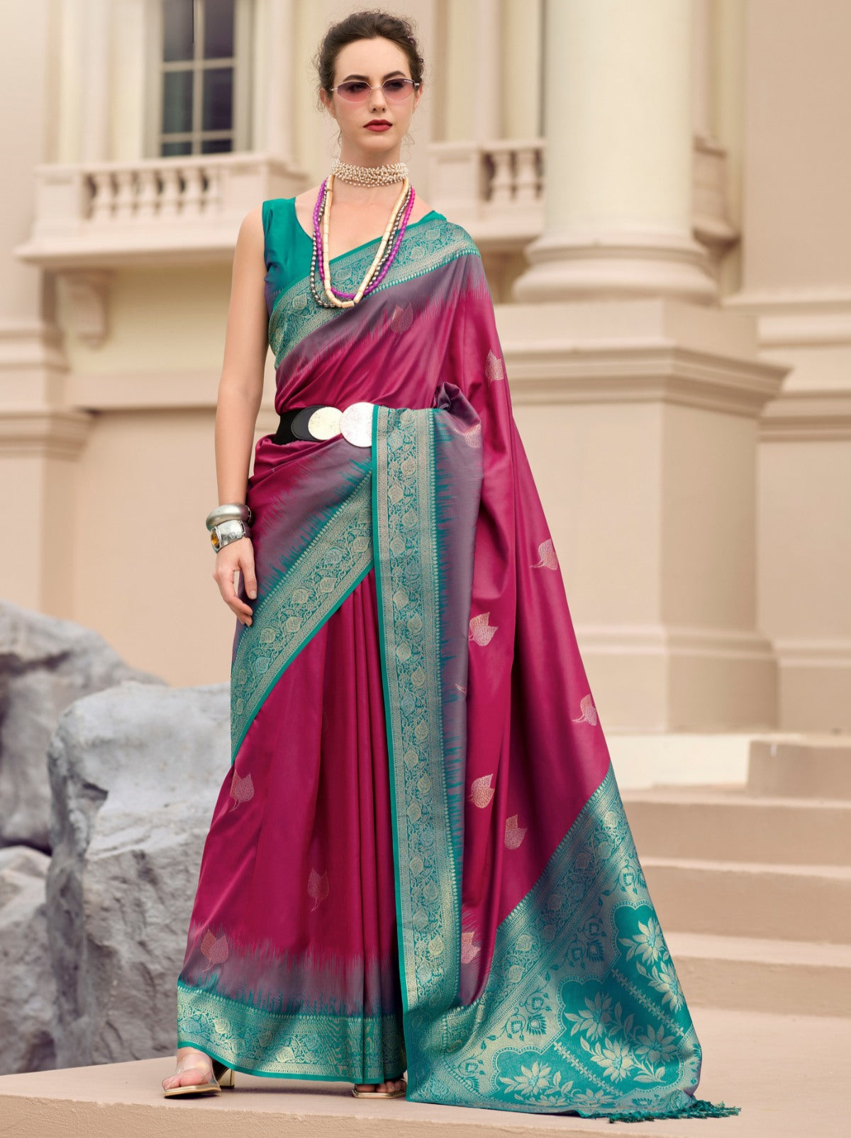 Fandango Purple Celebration Saree - TrendOye