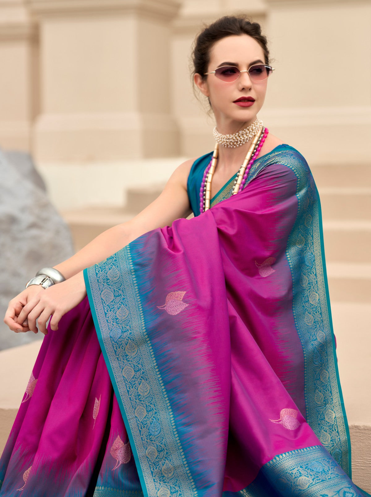 Lollipop Purple Celebration Saree - TrendOye