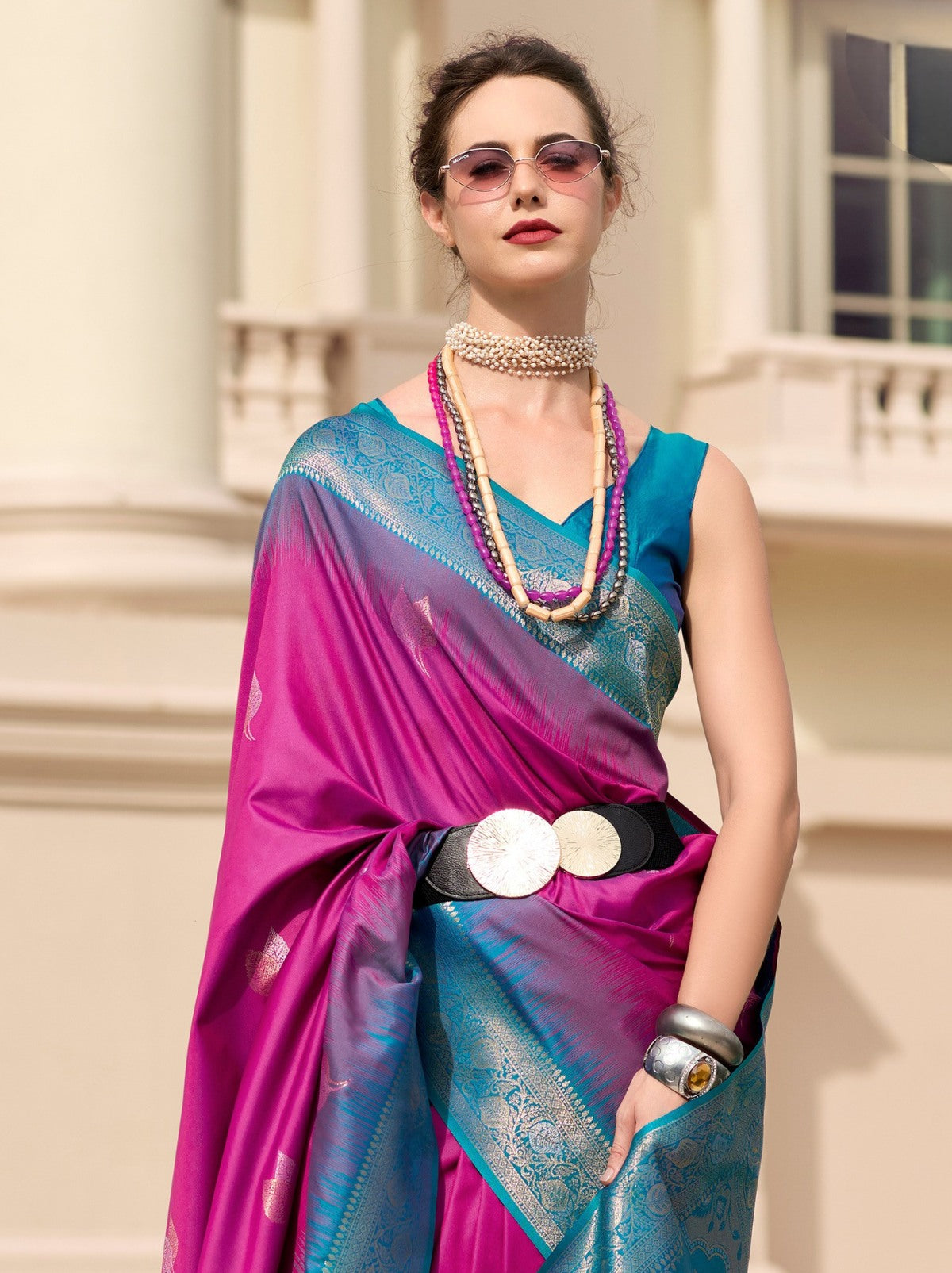 Lollipop Purple Celebration Saree - TrendOye