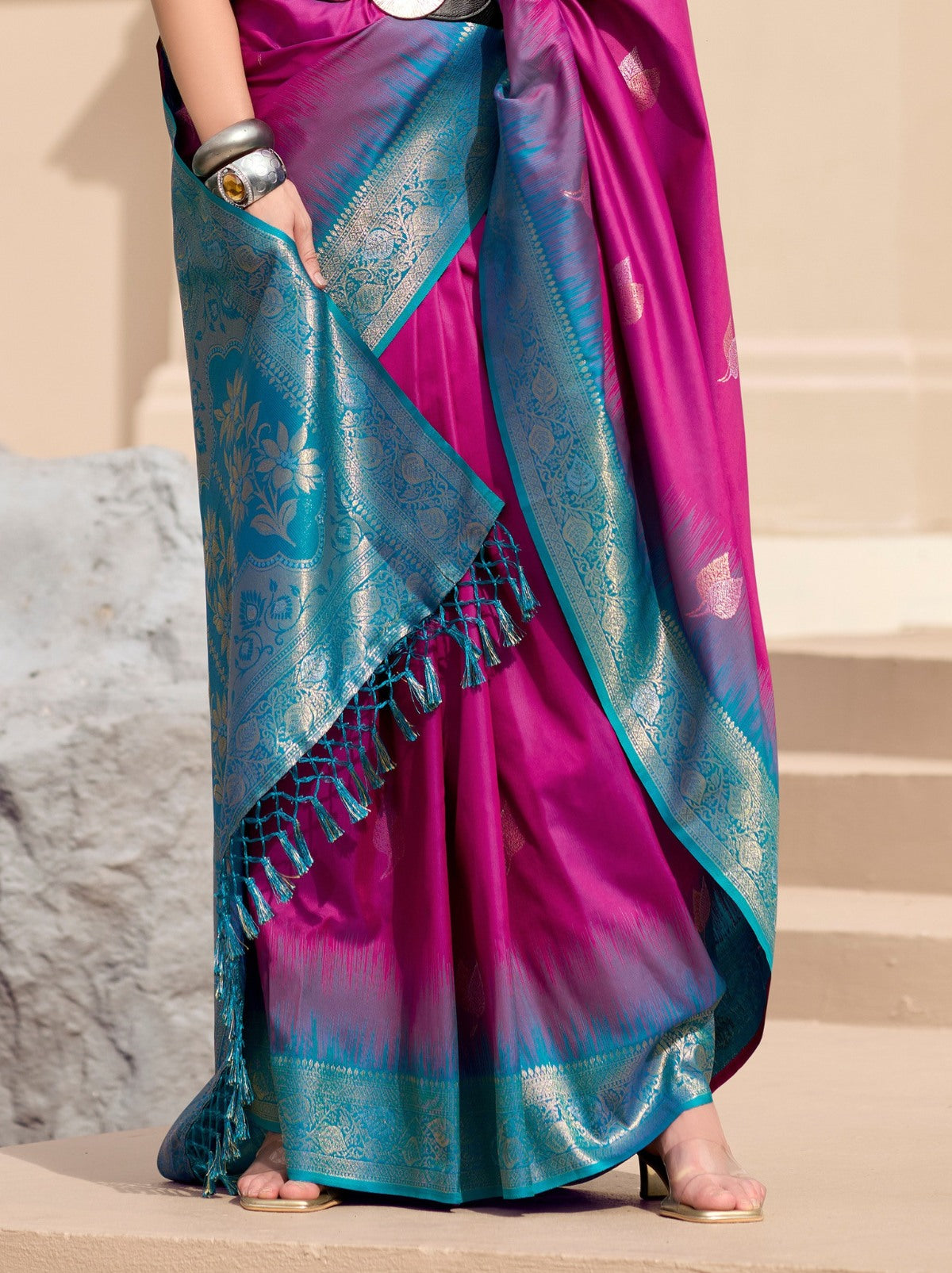 Lollipop Purple Celebration Saree - TrendOye