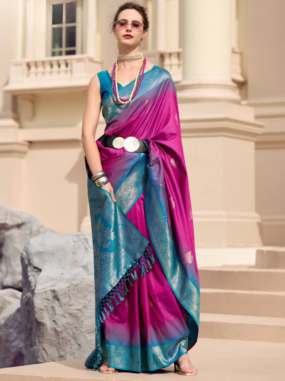 Lollipop Purple Celebration Saree - TrendOye