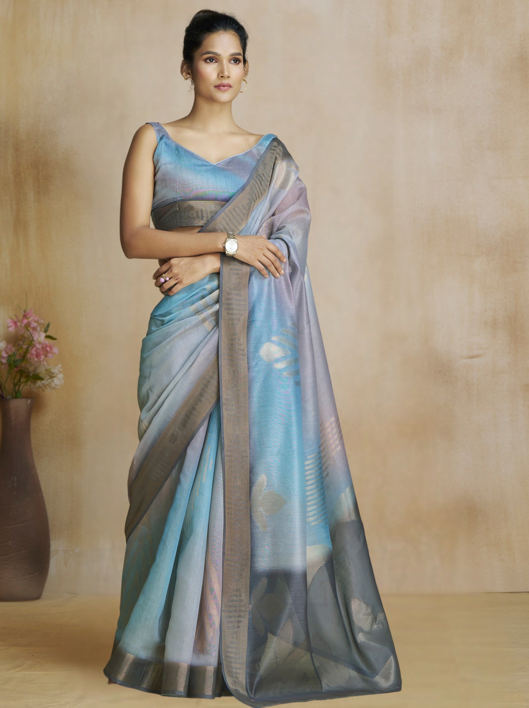 Lavender Purple Celebration Saree - TrendOye
