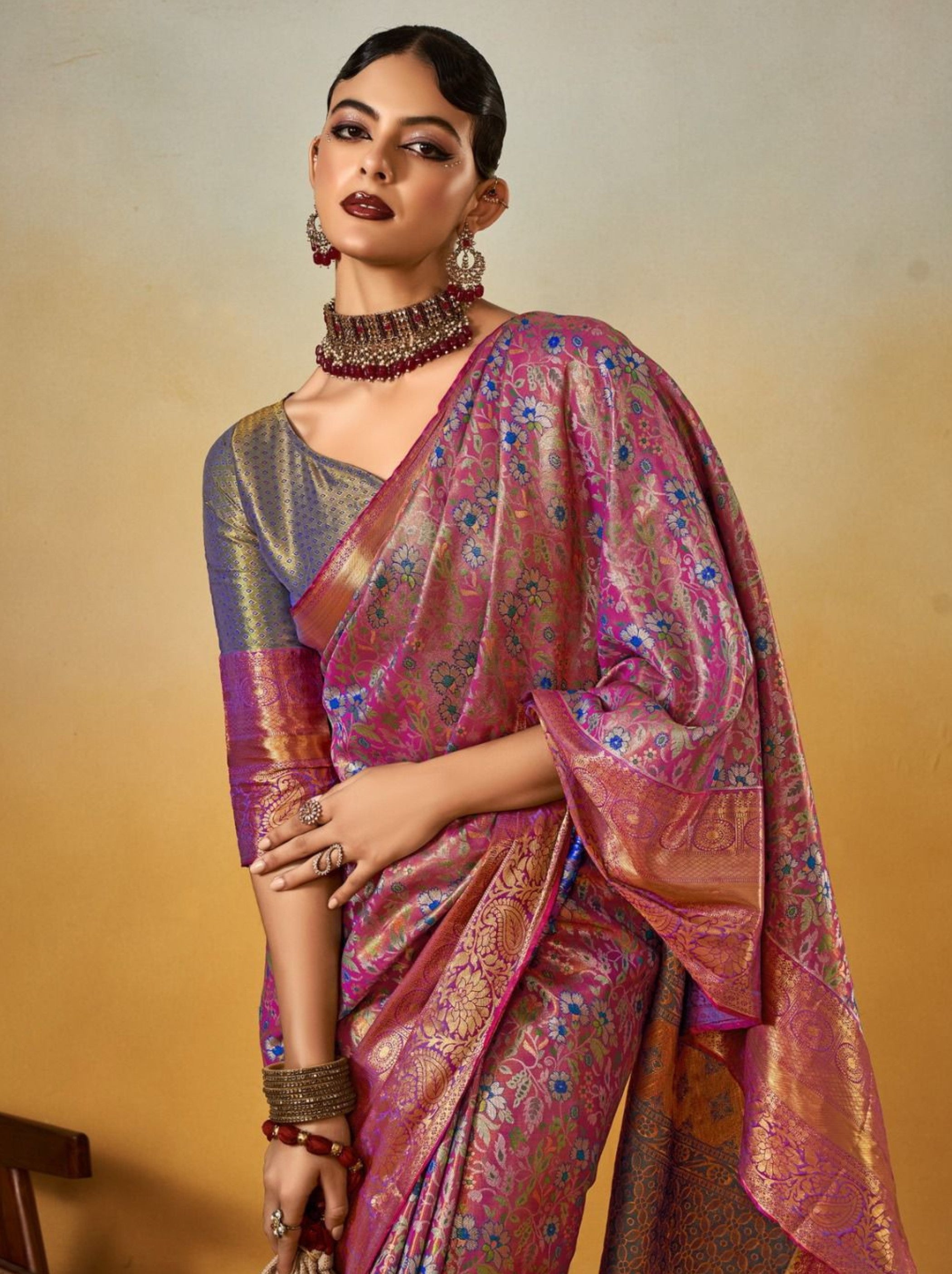 Fandango Purple Party Designer Saree - TrendOye