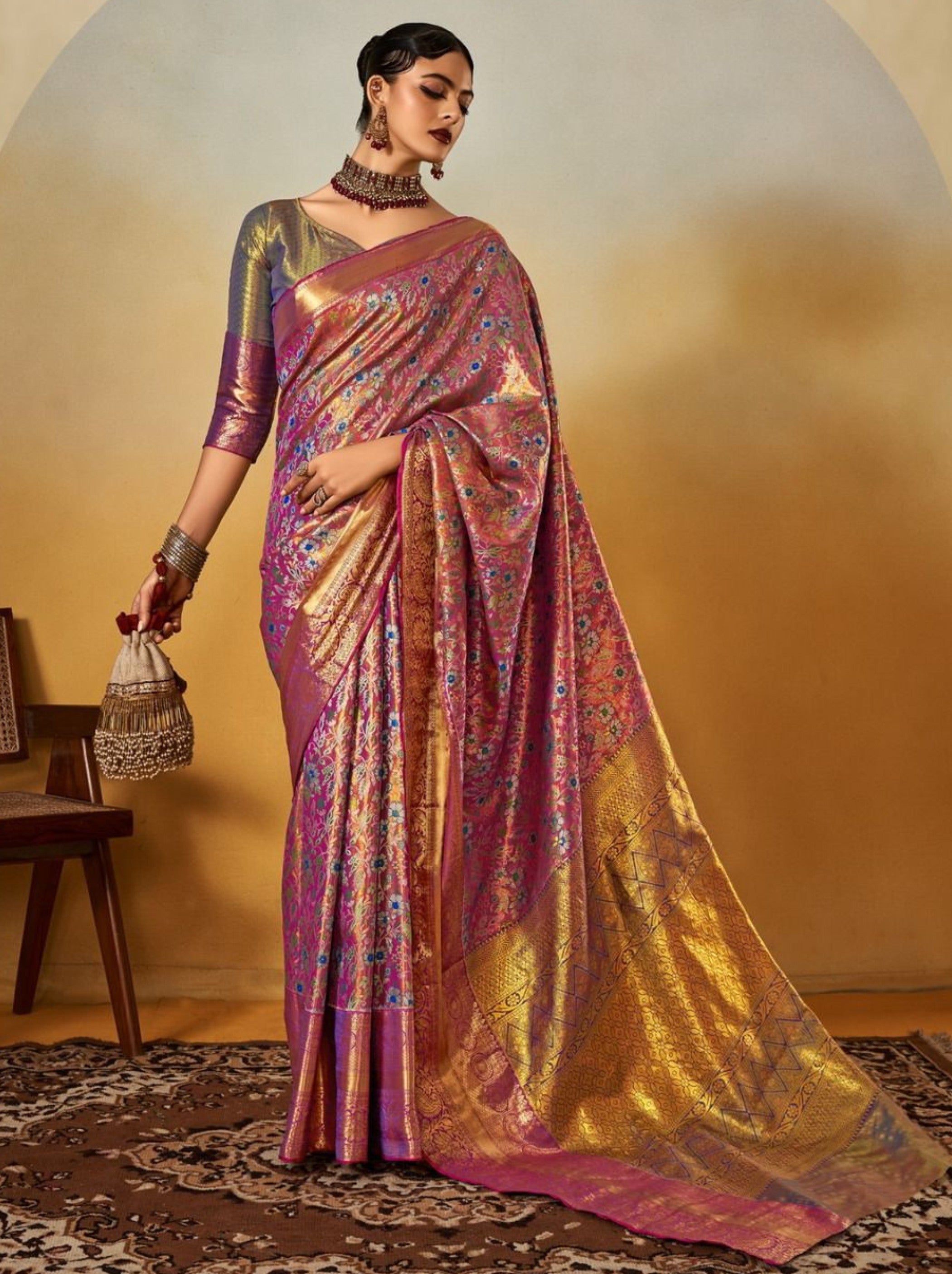 Fandango Purple Party Designer Saree - TrendOye