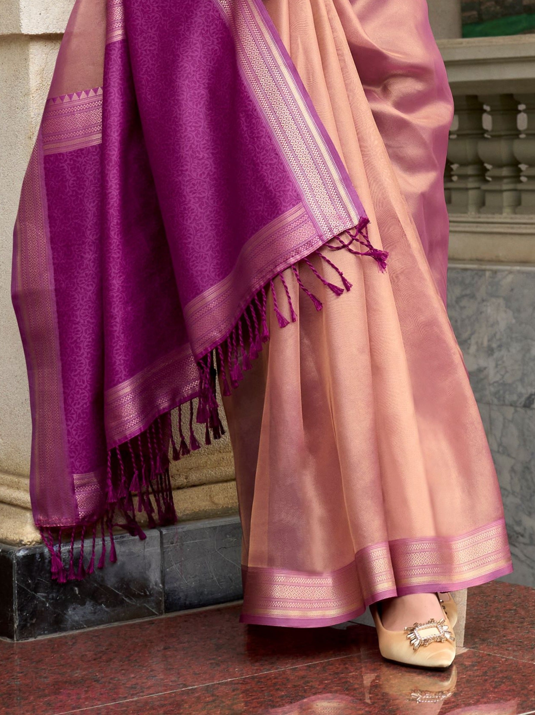 Helio Violet Celebration Saree - TrendOye