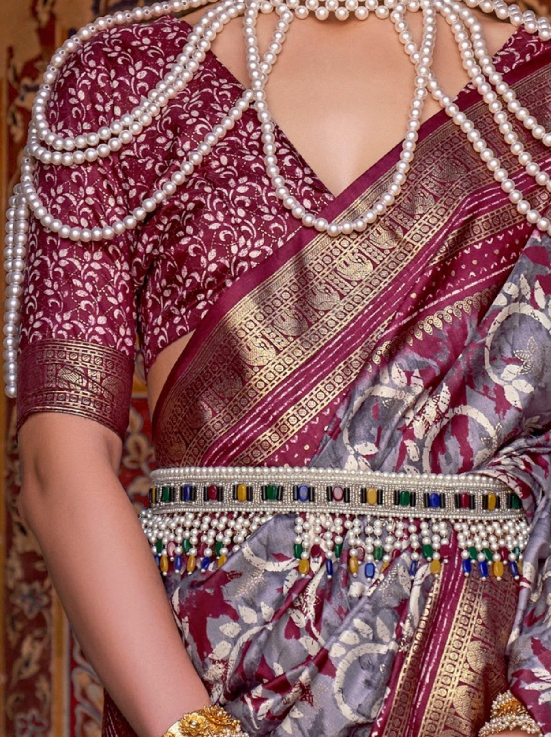 Orchid Violet Premium Patola Celebration Saree - TrendOye
