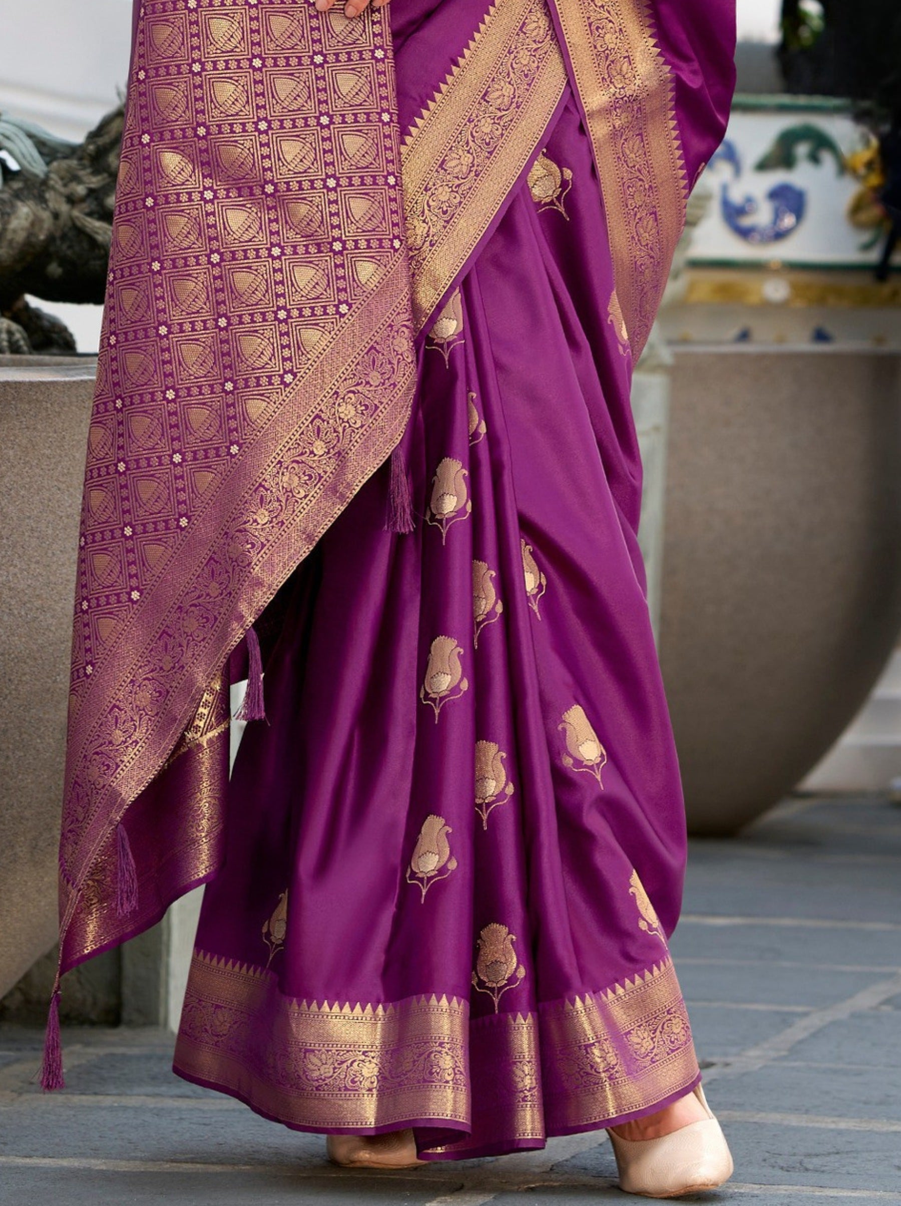 Lollipop Violet Celebration Saree - TrendOye