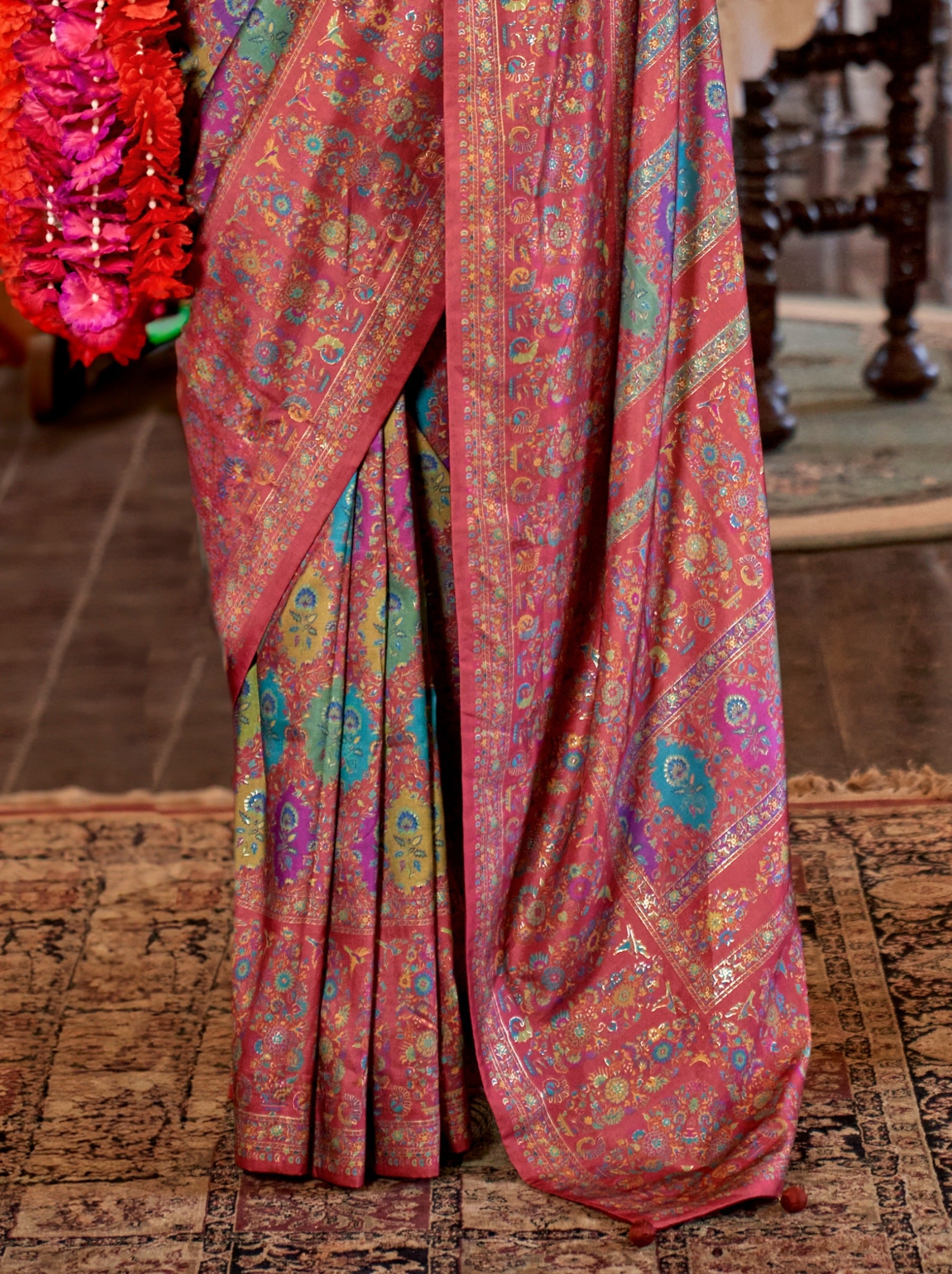Wine Purple Fancy Silk Party Saree - TrendOye