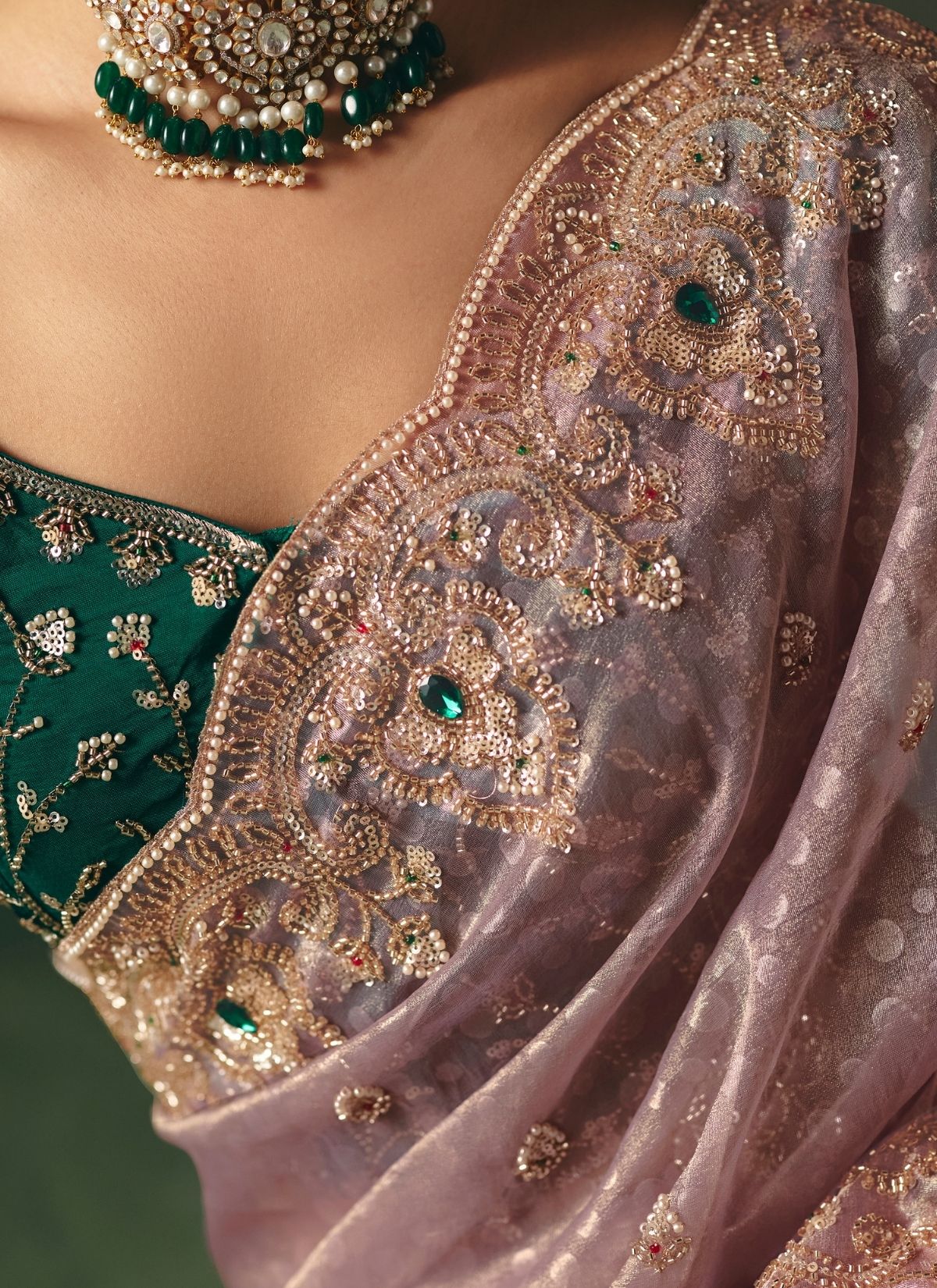 Lavender Purple Wedding & Party Fancy Saree With Premium Blouse Piece - TrendOye