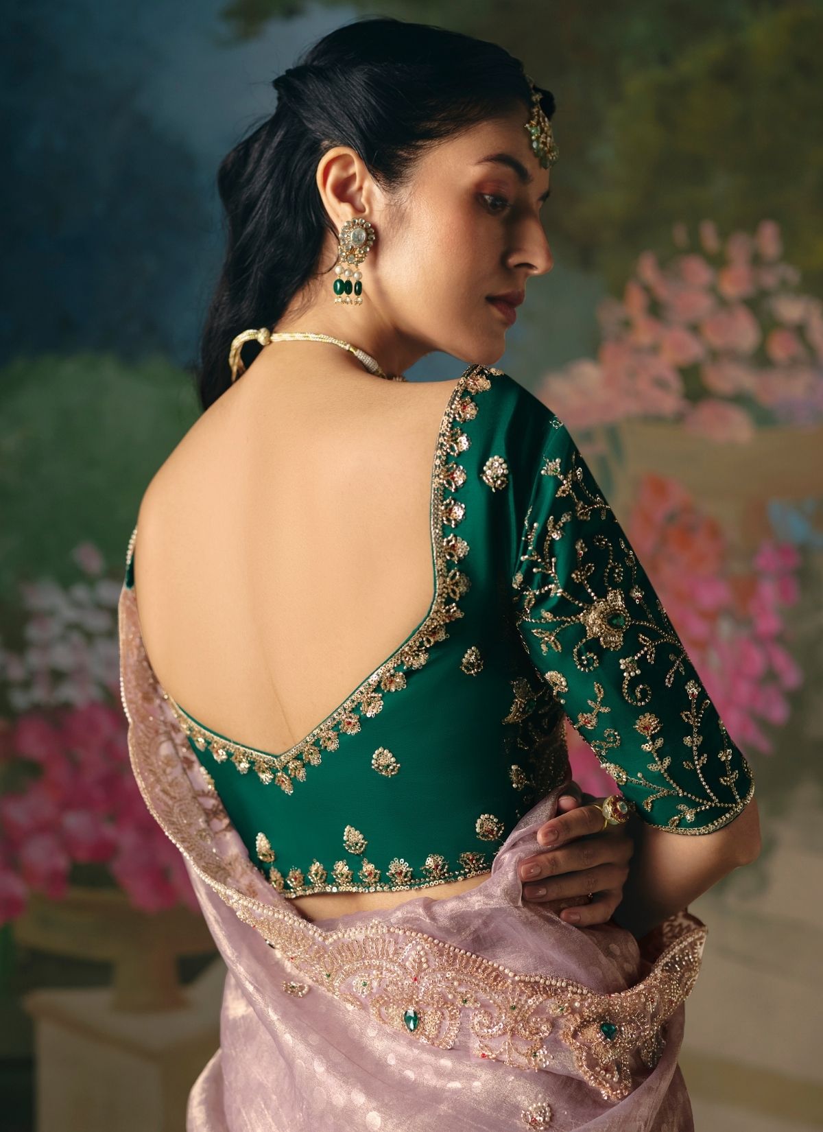 Lavender Purple Wedding & Party Fancy Saree With Premium Blouse Piece - TrendOye