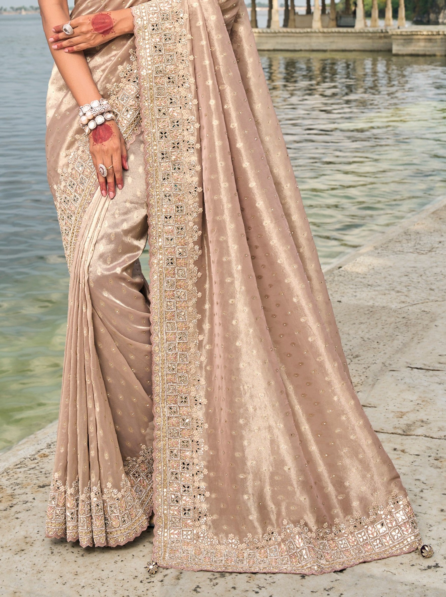 Lavender Purple Wedding Designer Saree - TrendOye
