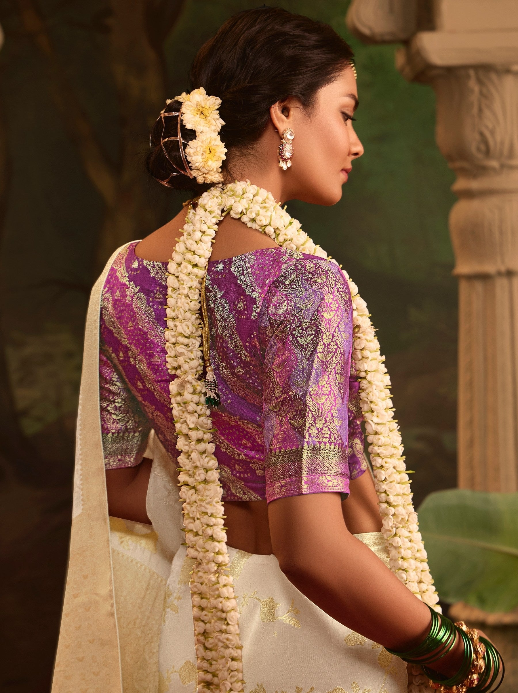 White Wedding And Party Designer Saree - TrendOye