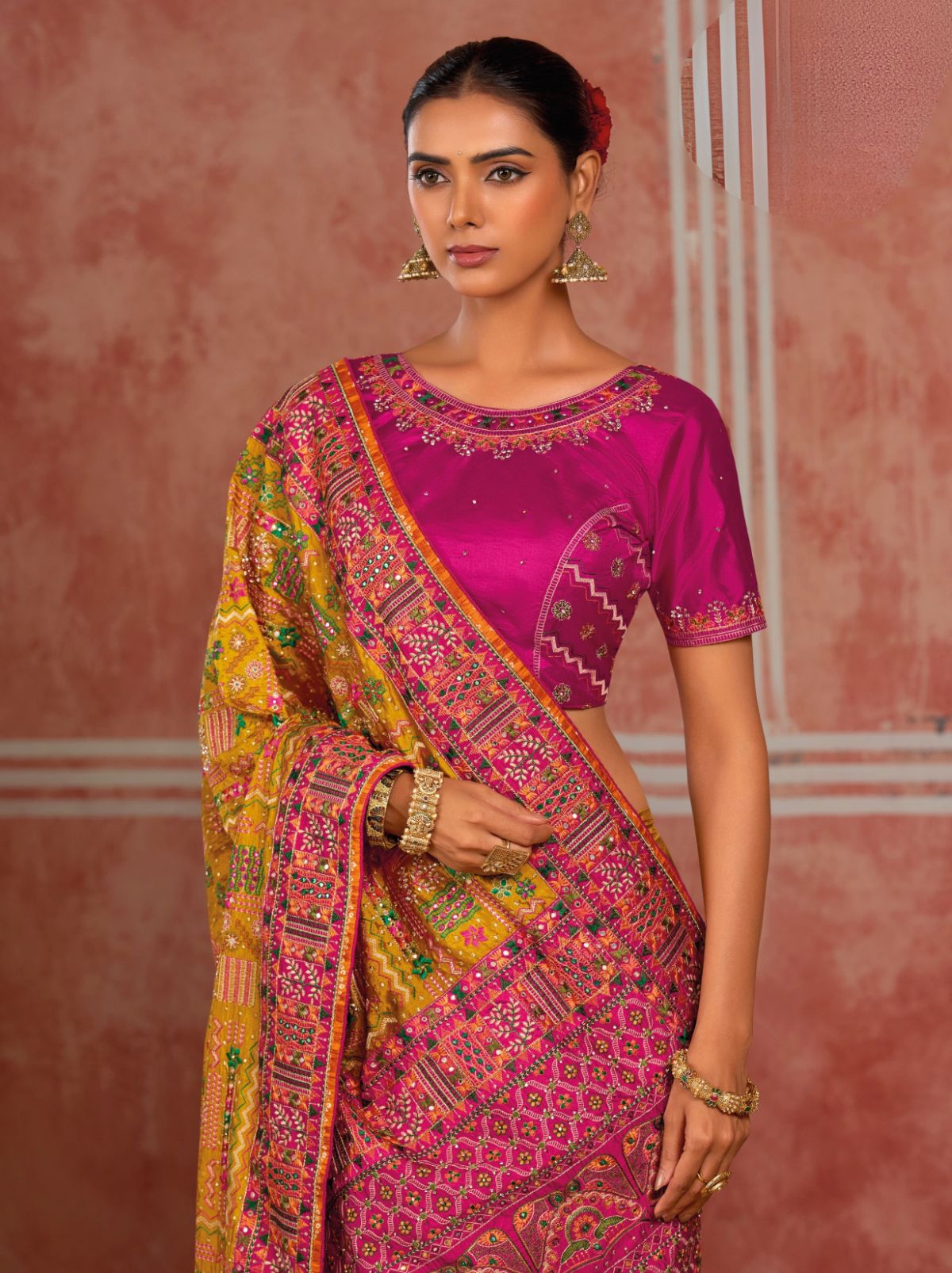 Mustard Yellow Luxurious Premium Silk Saree With Intricate Embroidery