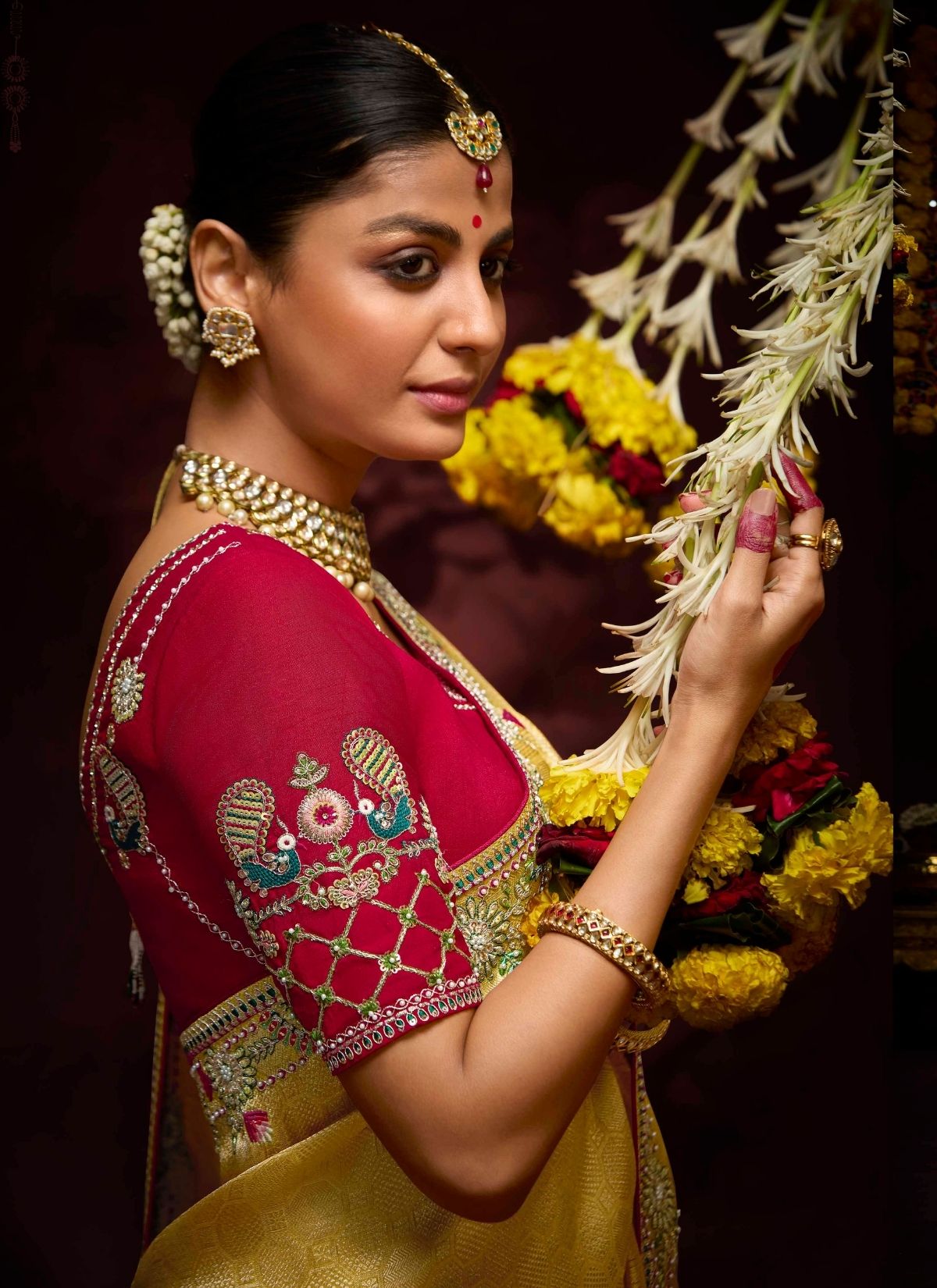 Cyber Yellow Luxury Banarasi Kanjivaram Saree with Embroidery - TrendOye