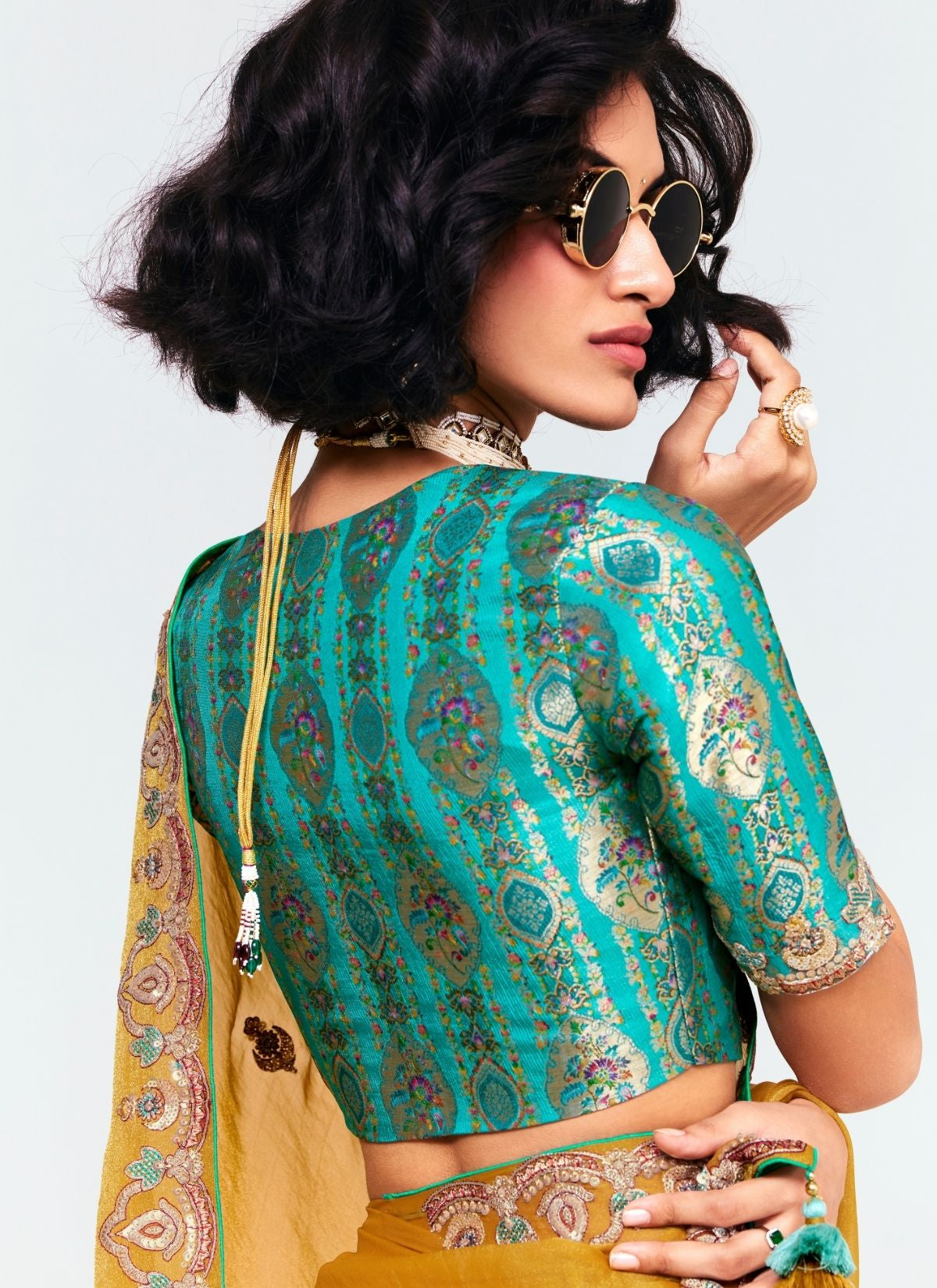 Corn Yellow Party Fancy Premium Saree With Fine Blouse Piece - TrendOye