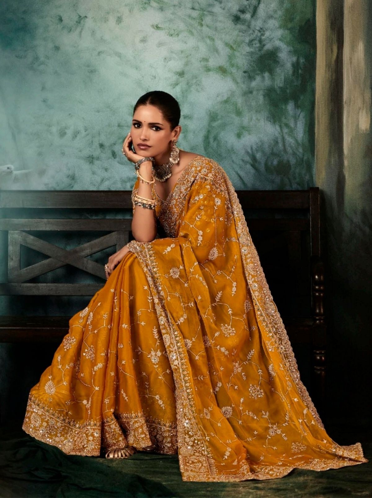 Cyber Yellow Premium Fancy Silk Saree With Blouse Piece