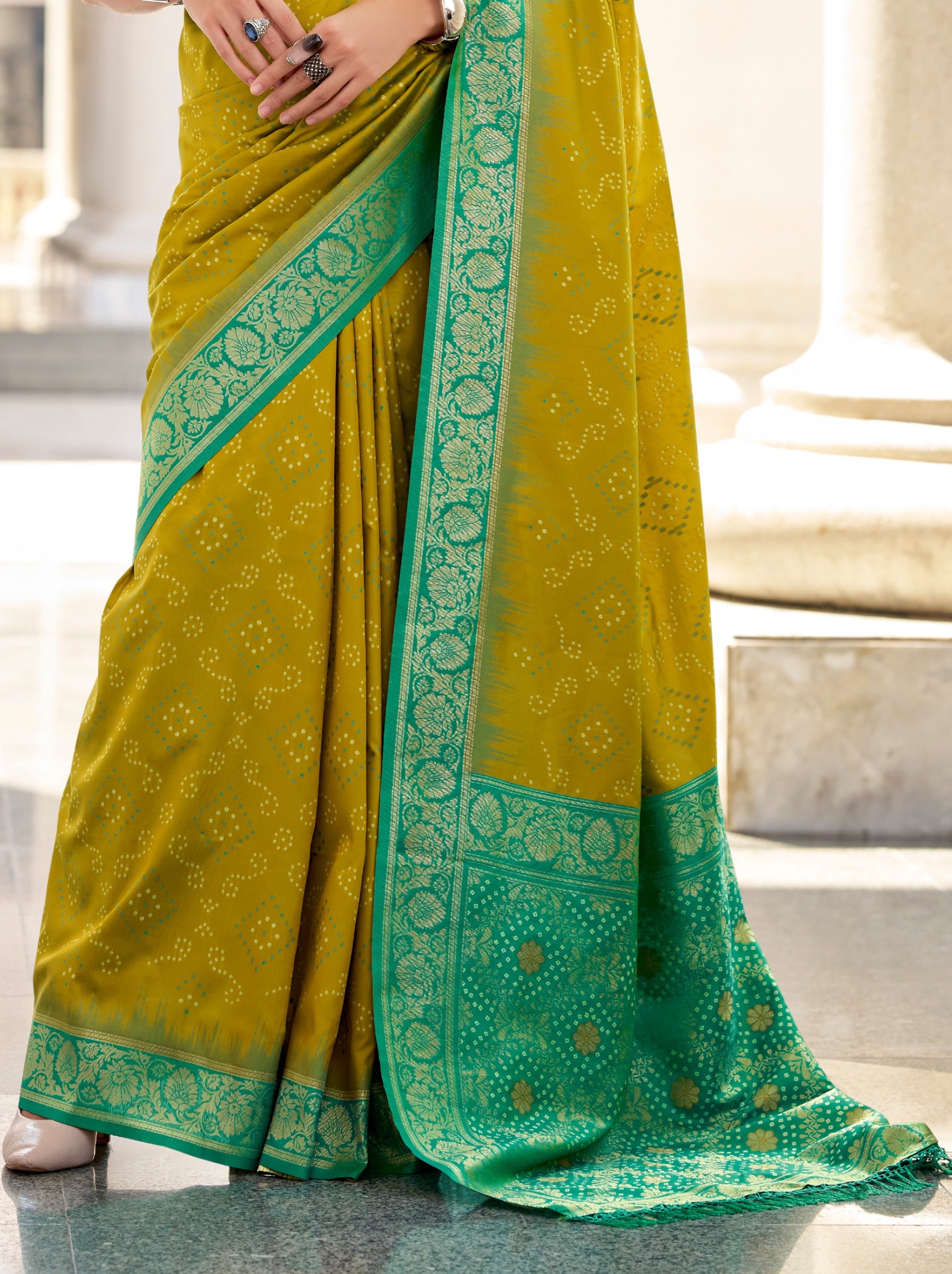 Corn Yellow Luxurious Soft Silk Festive Saree - TrendOye
