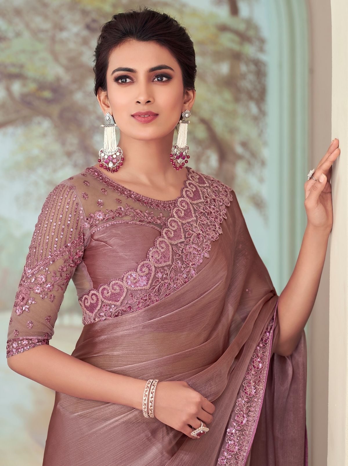 Sumptuously Purple Designer Saree - TrendOye