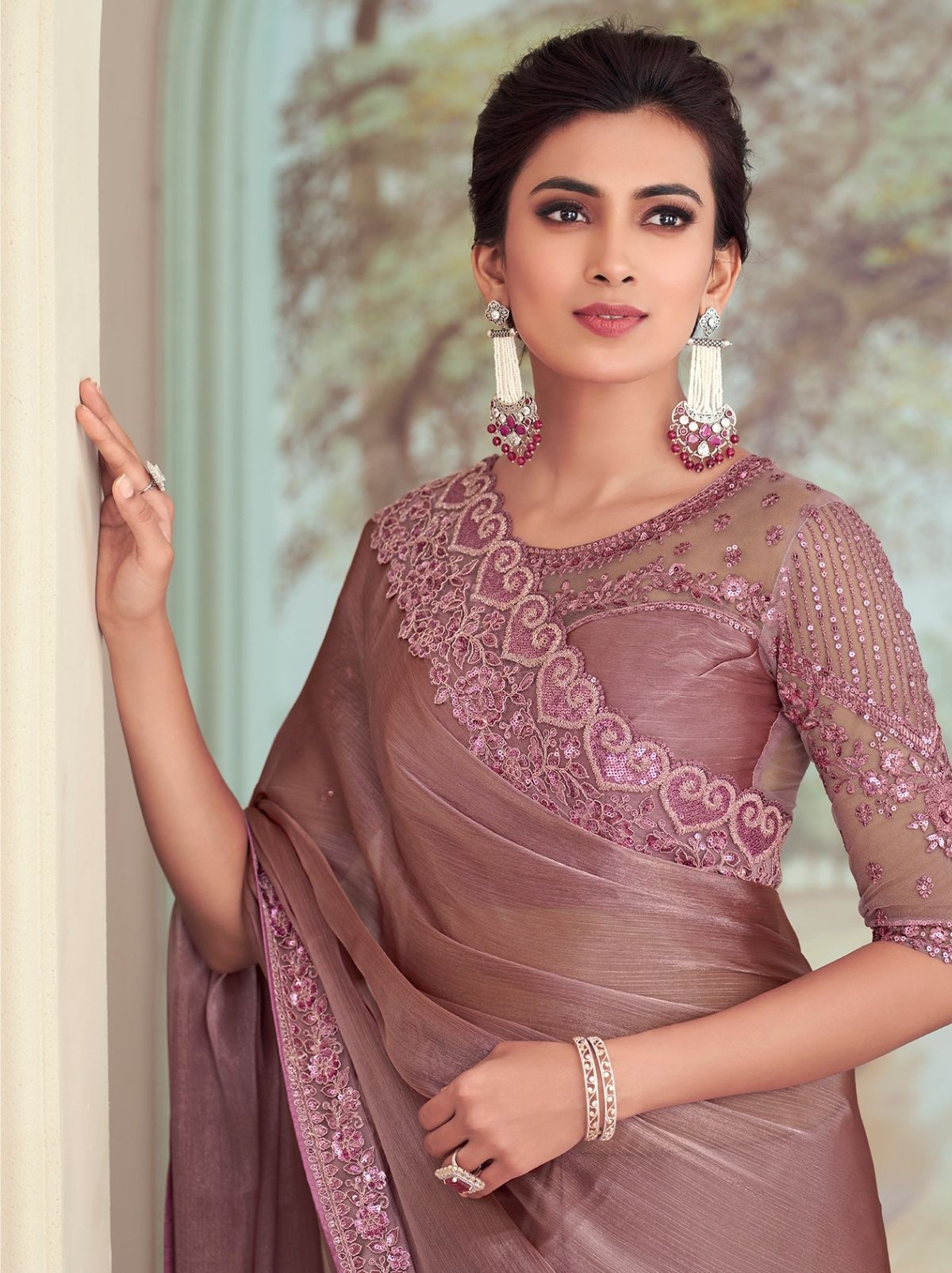Sumptuously Purple Designer Saree - TrendOye