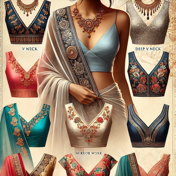 V Neck Blouse Designs