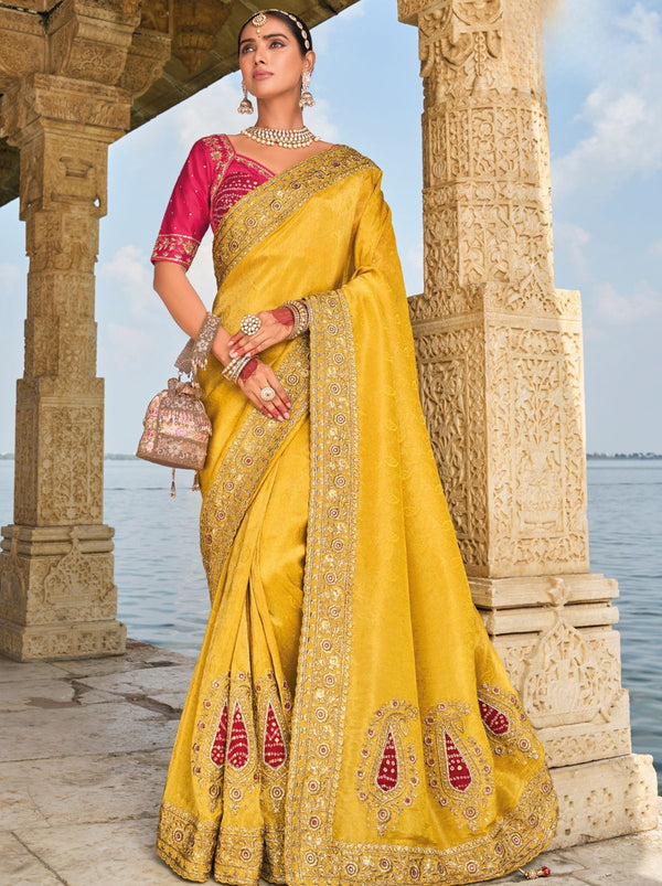 Laguna Yellow Wedding Designer Saree