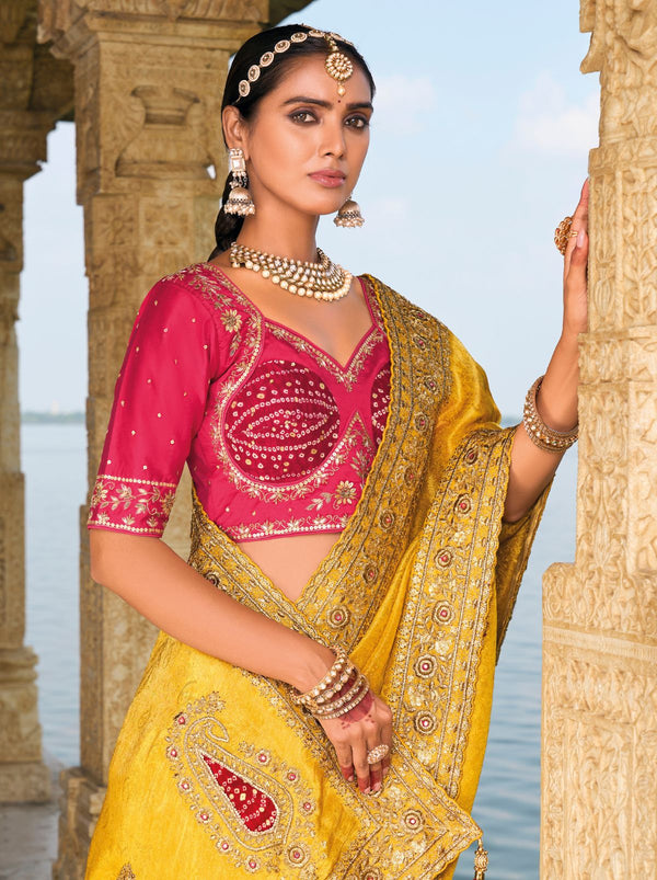 Laguna Yellow Wedding Designer Saree