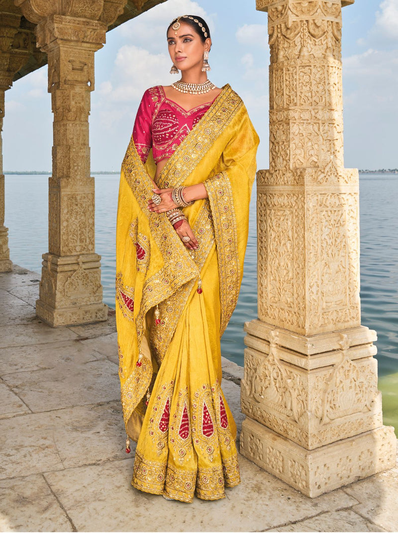 Laguna Yellow Wedding Designer Saree