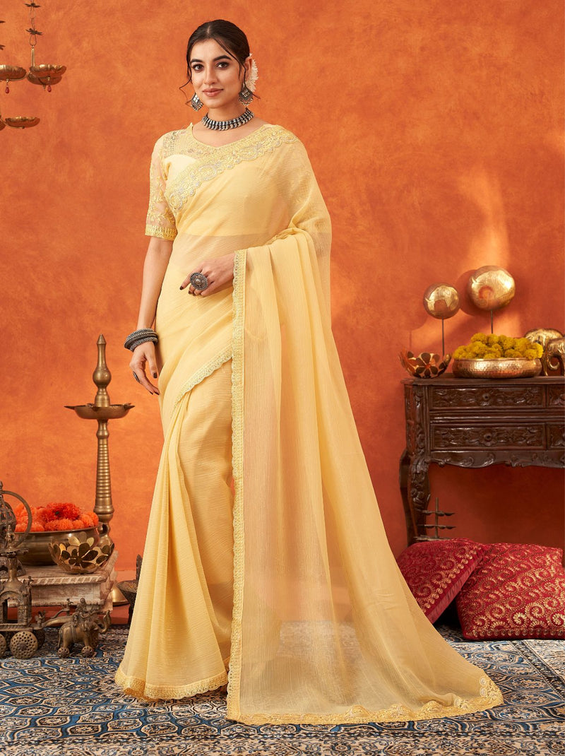 Laguna Yellow Premium Ethnic Designer Saree - TrendOye