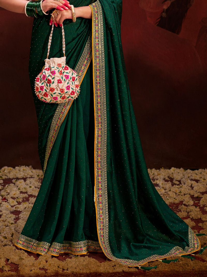 Sacramento Green Fine Ethnic Designer Silk Saree