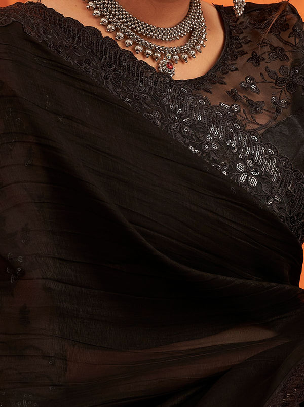 Black Premium Ethnic Designer Saree