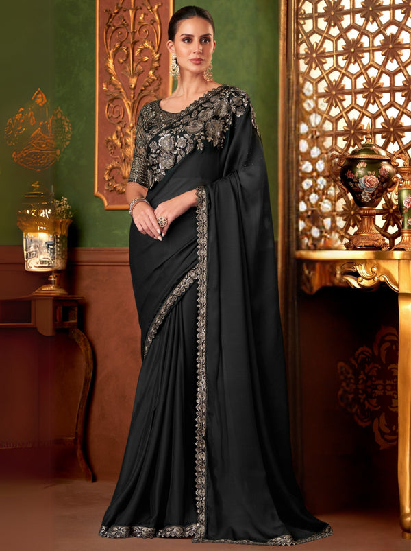 Black Party Designer Saree