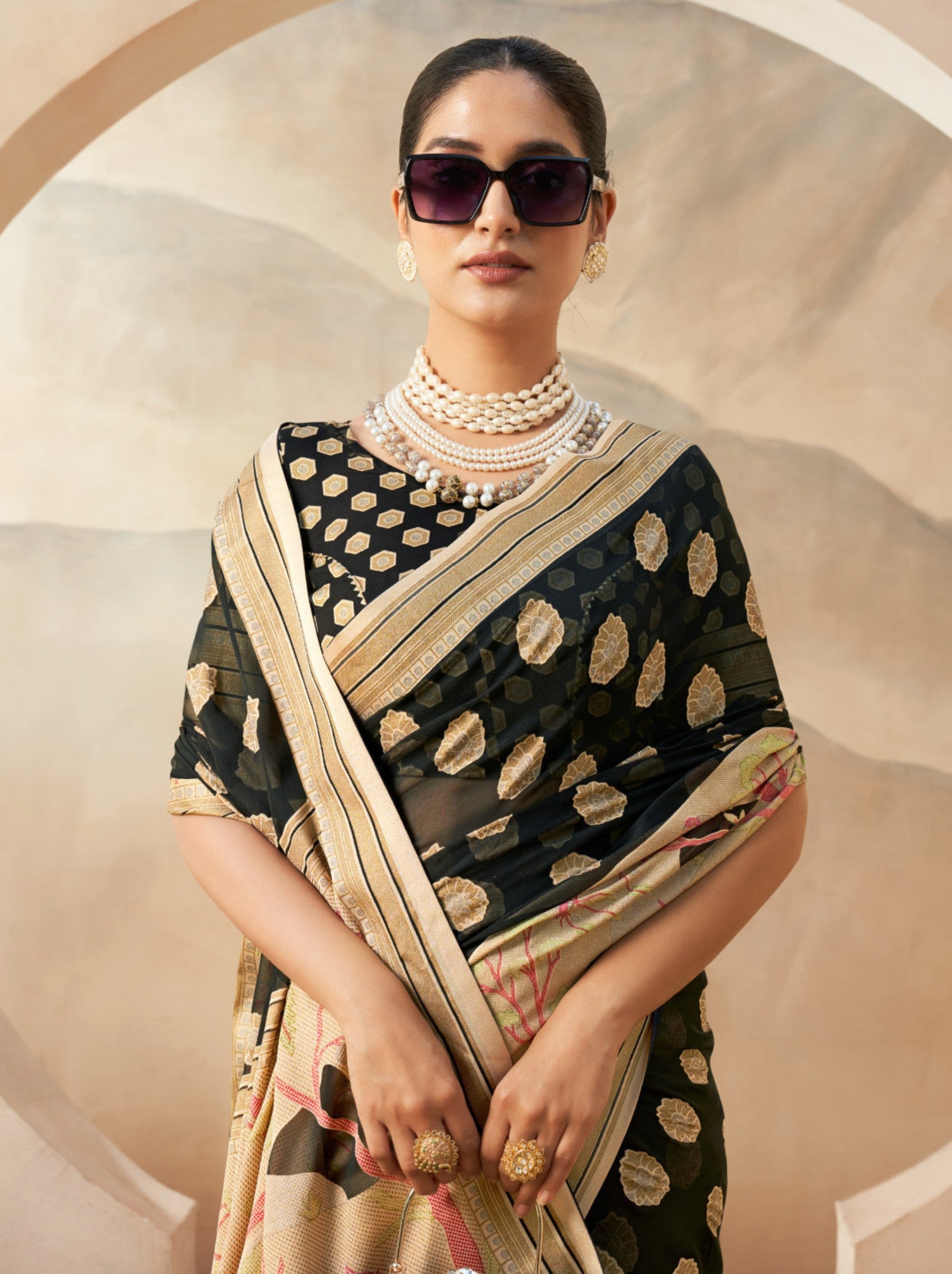 Black Celebration Saree - TrendOye