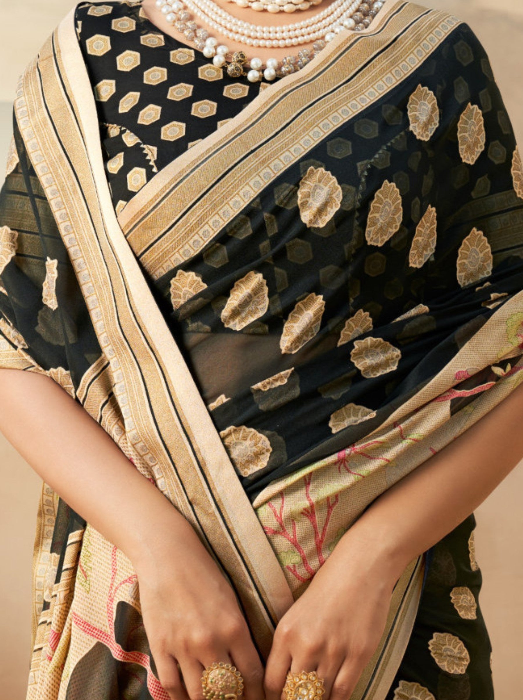 Black Celebration Saree - TrendOye