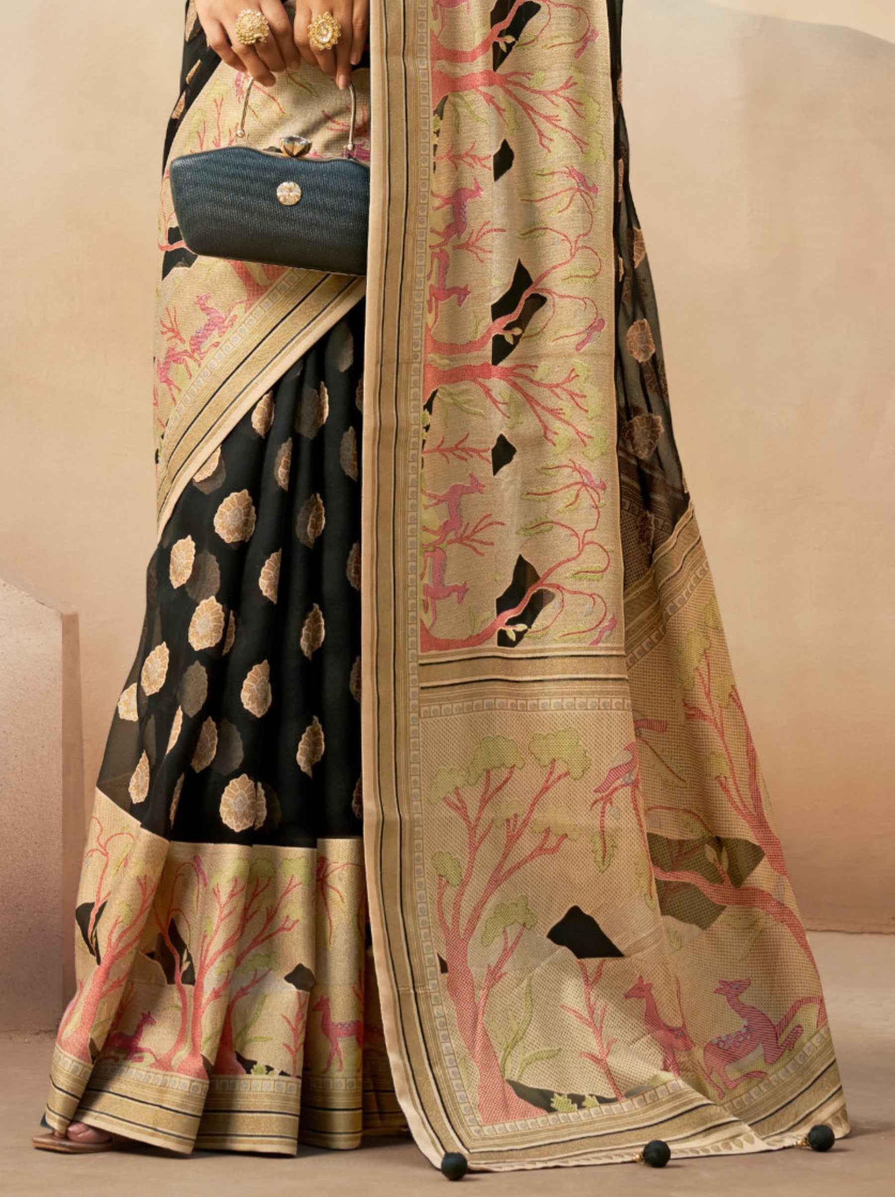 Black Celebration Saree - TrendOye