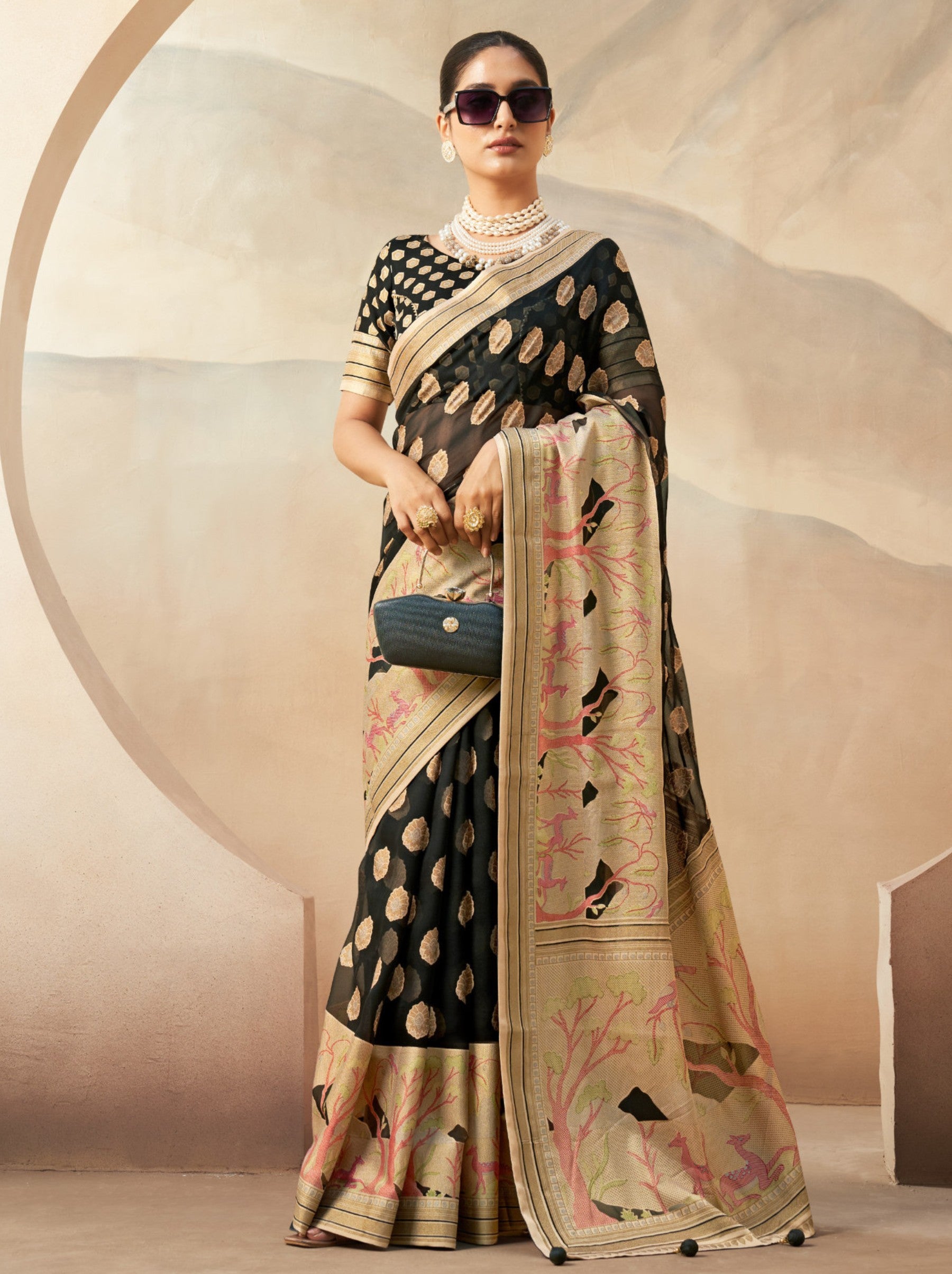 Black Celebration Saree - TrendOye