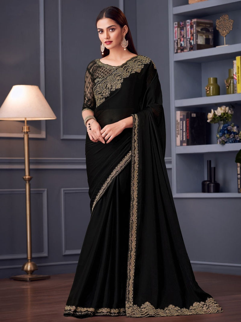 Black Party Designer Saree