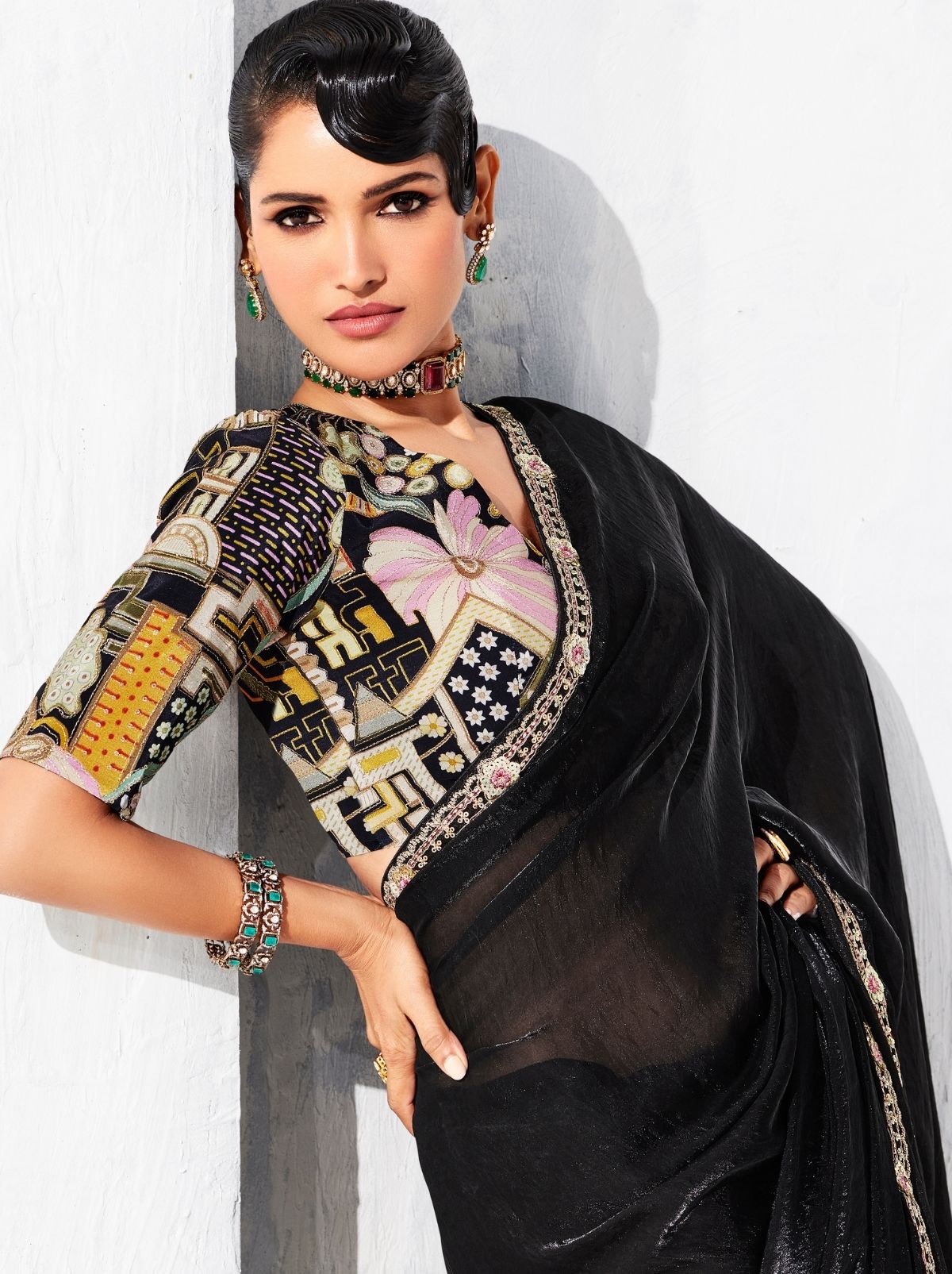 Black Premium Fancy Silk Saree for Special Occasions