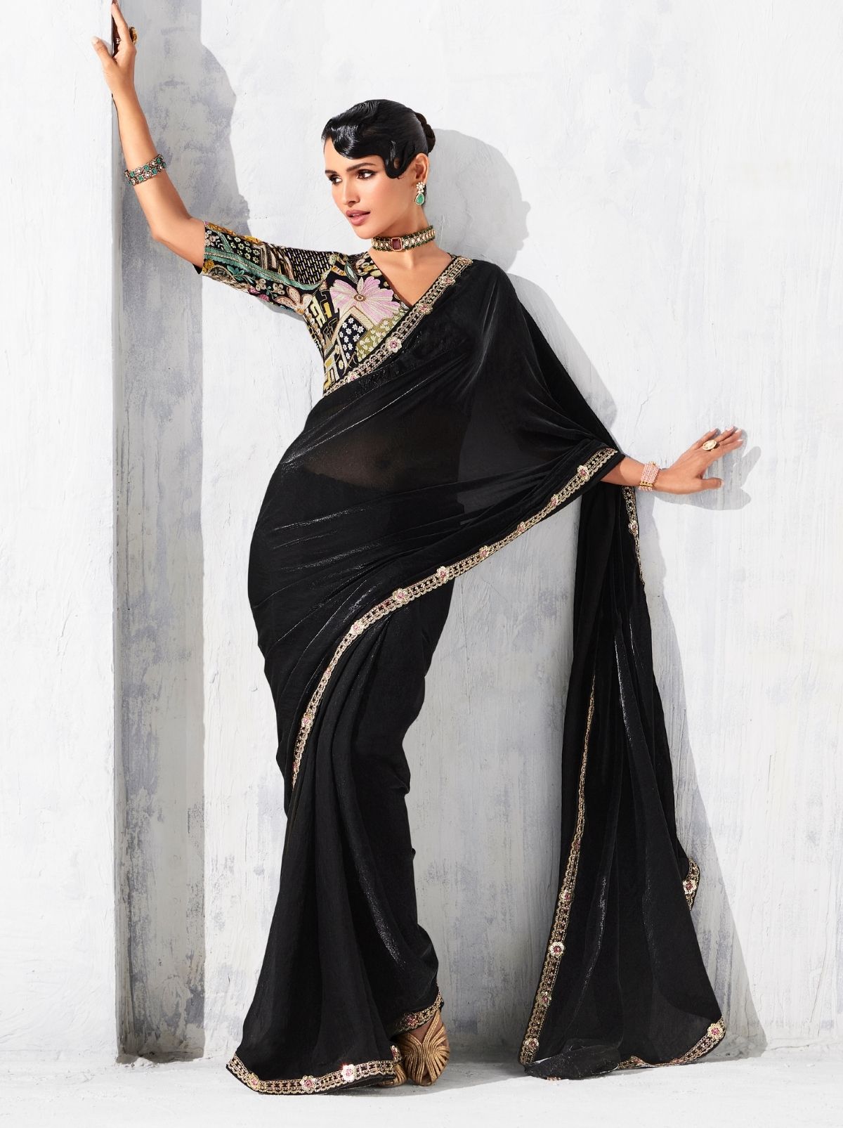 Black Premium Fancy Silk Saree for Special Occasions