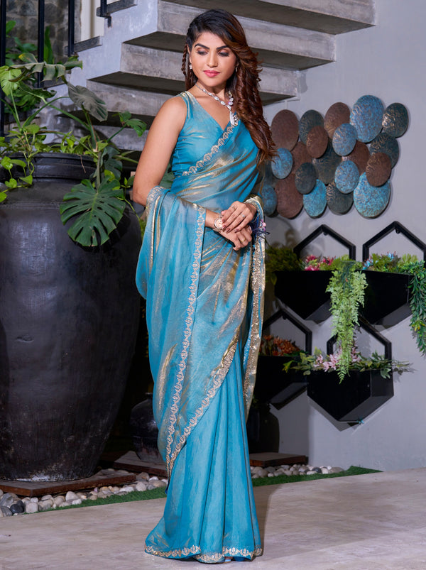 Olympic Blue Party And Wedding Saree