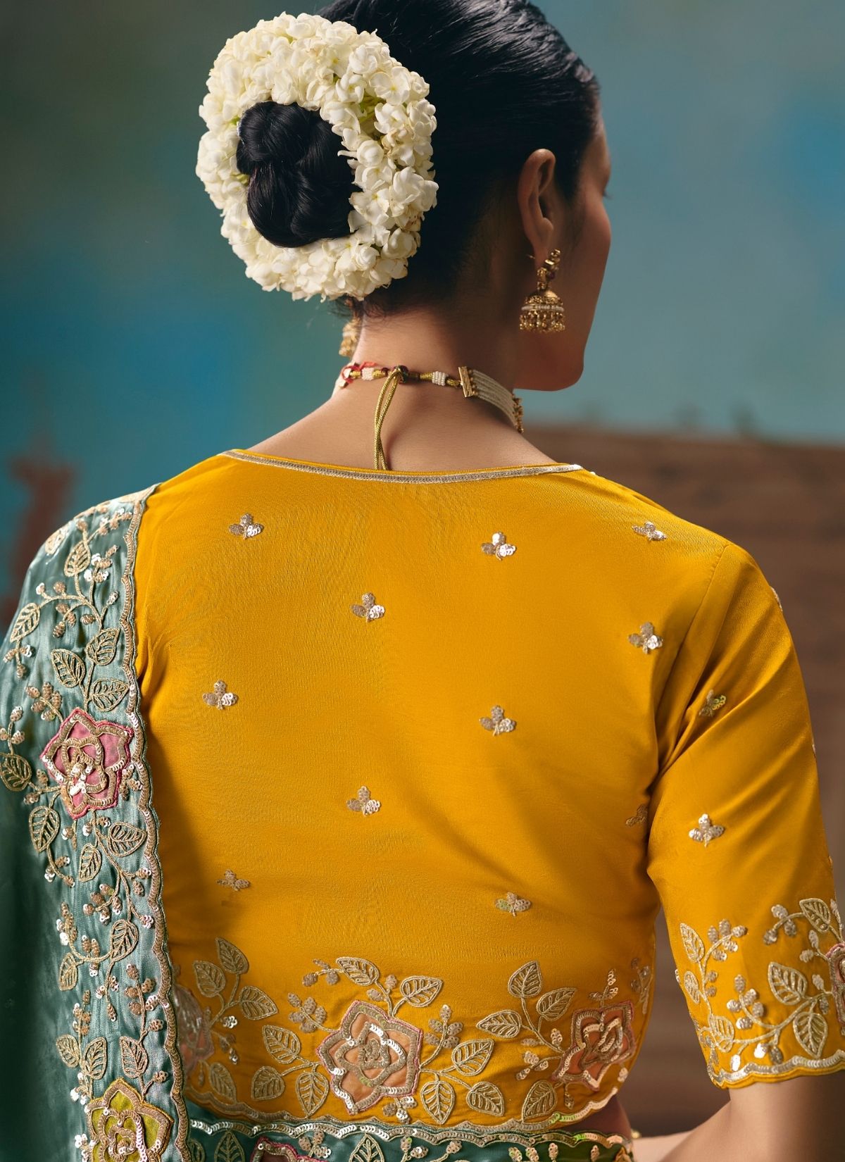 Teal Blue Celebration Fancy Saree With Premium Blouse Piece - TrendOye