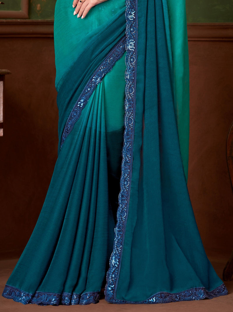 Iceberg Blue Party Designer Saree