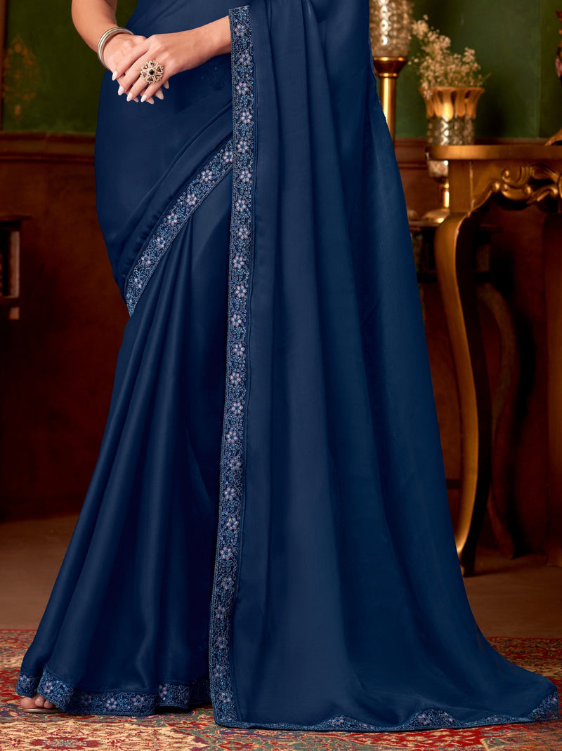 Deep Blue Party Designer Saree