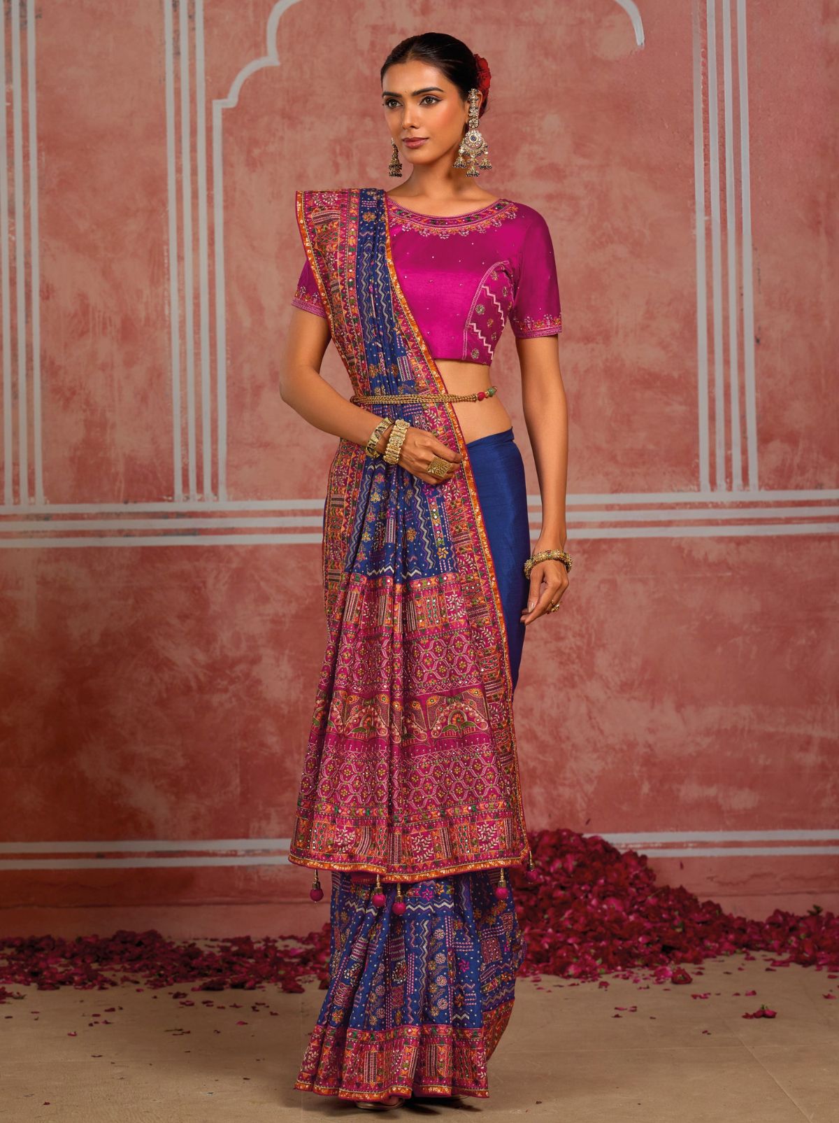 Sapphire Blue Luxurious Premium Silk Saree With Intricate Embroidery