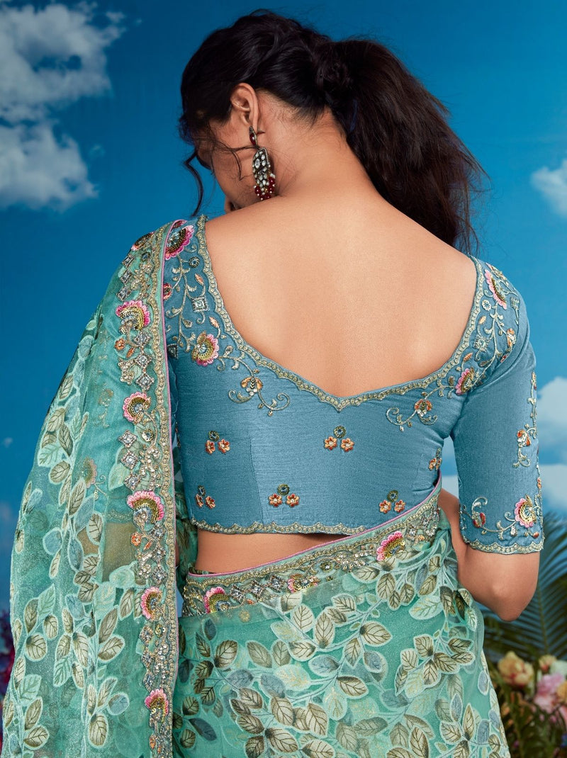 Maya Blue Party Designer Saree