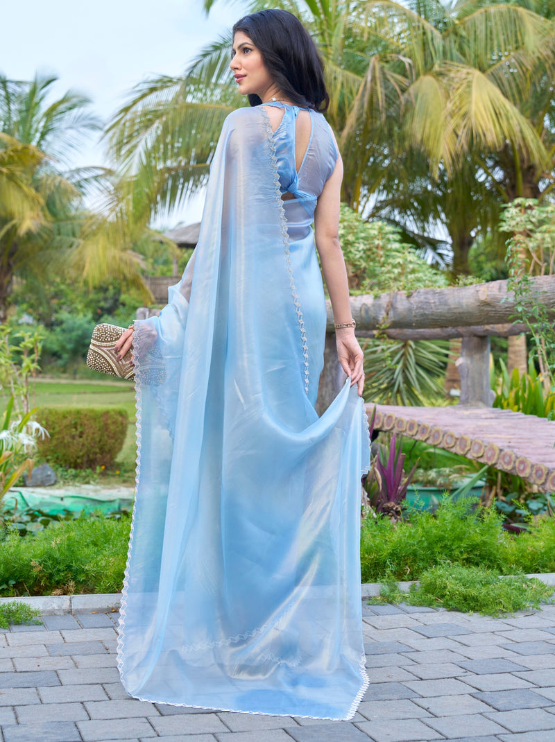 Sky Blue Celebration Saree