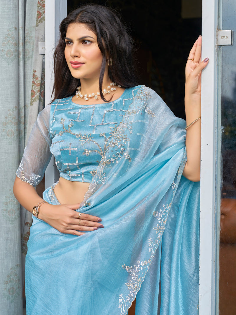 Sky Blue Celebration Saree