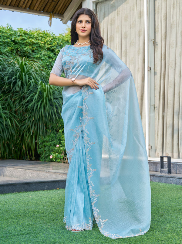 Sky Blue Celebration Saree