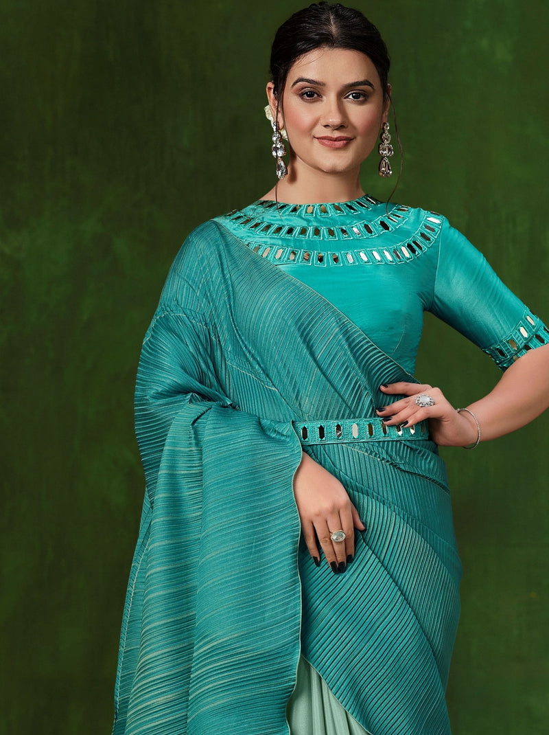 Azure Blue Celebration Saree